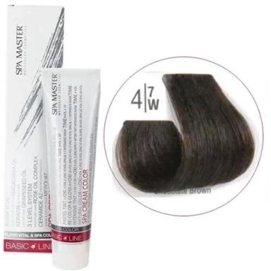 4/7W Коричневый шатен SPA Cream Color Профессиональный краситель для волос