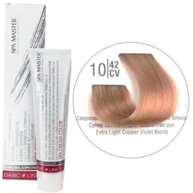 10/42CV Сверхсветлый медный перламутровый блонд SPA Cream Color Профессиональный краситель для волос