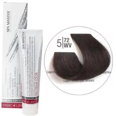 5/72WV Светлый коричневый перламутровый шатен SPA Cream Color Профессиональный краситель для волос