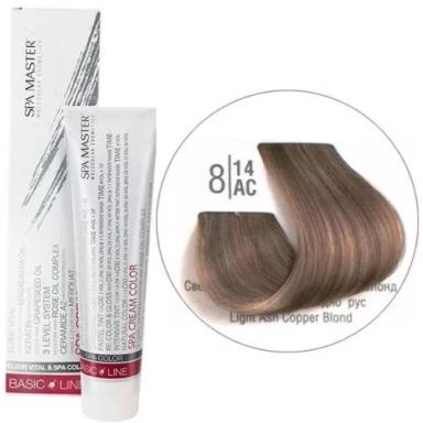 8/14АС Светлый холодный шоколадный блонд SPA Cream Color Профессиональный краситель для волос