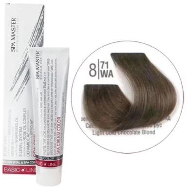 8/71WА Светлый холодный коричневый блонд SPA Cream Color Профессиональный краситель для волос
