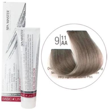 9/11AA Очень светлый очень пепельный блонд SPA Cream Color Профессиональный краситель для волос