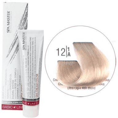 12/1A Спеціальний світлий попелястий блонд SPA Cream Color Професійний барвник для волосся