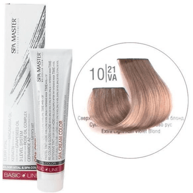10/21VA Надсвітлий холодний перламутровий блонд SPA Cream Color Професійний барвник для волосся