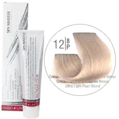 12/8P Спеціальний світлий перловий блонд SPA Cream Color Професійний барвник для волосся