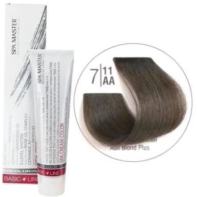7/11AA Дуже попелястий блонд SPA Cream Color Професійний барвник для волосся