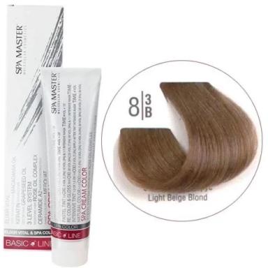 8/3B Світлий бежевий блонд SPA Cream Color Професійний барвник для волосся