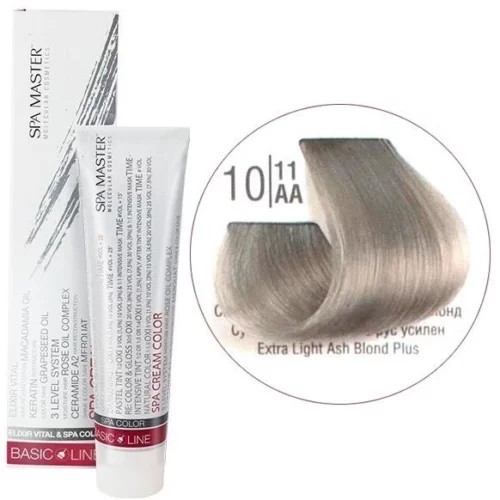 10/11AA Сверхсветлый очень пепельный блонд SPA Cream Color Профессиональный краситель для волос