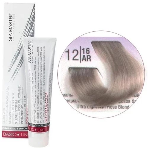 12/16AR Специальный светлый холодный розовый блонд SPA Cream Color Профессиональный краситель для волос