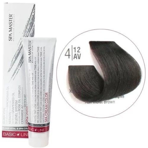 4/12AV Холодный перламутровый шатен SPA Cream Color Профессиональный краситель для волос