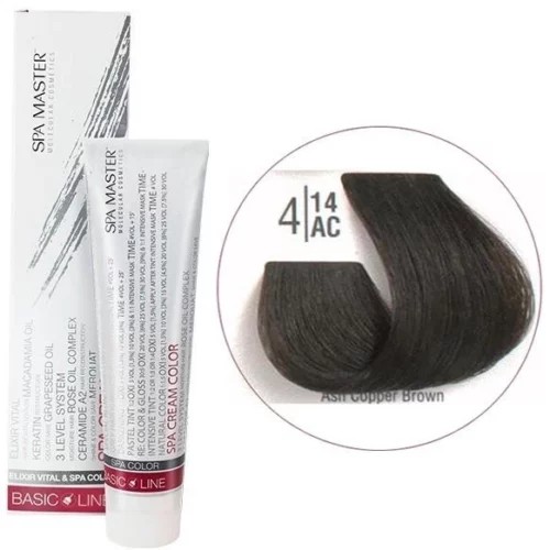 4/14АС Холодный шоколадный шатен SPA Cream Color Профессиональный краситель для волос