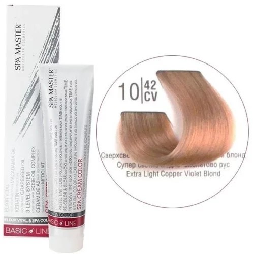 10/42CV Сверхсветлый медный перламутровый блонд SPA Cream Color Профессиональный краситель для волос
