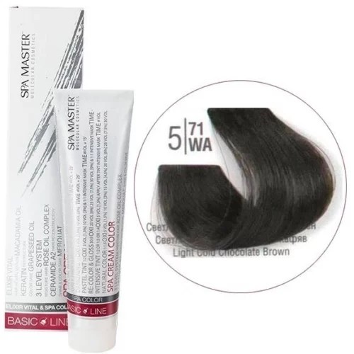 5/71WА Светлый холодный коричневый шатен SPA Cream Color Профессиональный краситель для волос
