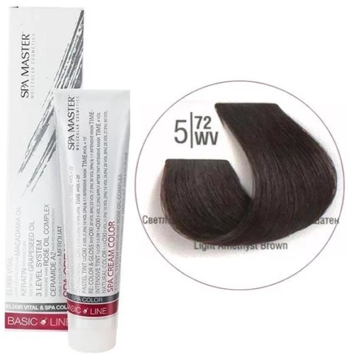 5/72WV Светлый коричневый перламутровый шатен SPA Cream Color Профессиональный краситель для волос