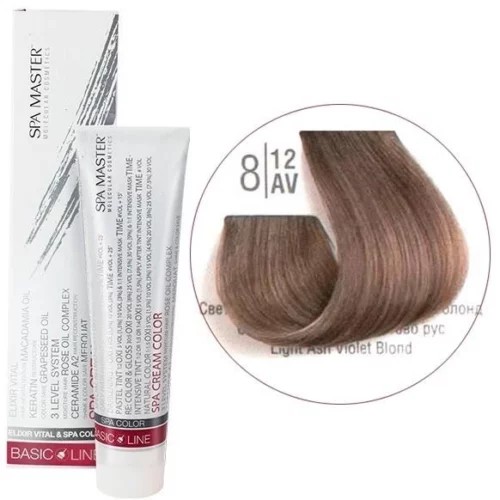 8/12AV Светлый холодный перламутровый блонд SPA Cream Color Профессиональный краситель для волос