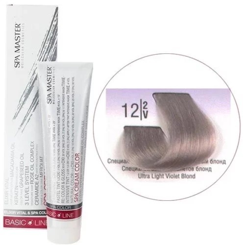 12/2V Спеціальний світлий перламутровий блонд SPA Cream Color Професійний барвник для волосся