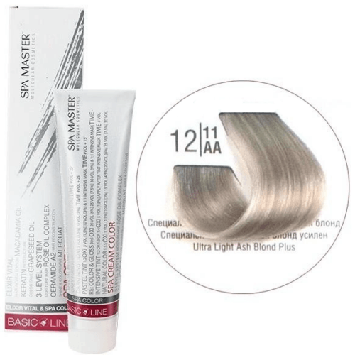 12/11AA Спеціальний світлий дуже попелястий блонд SPA Cream Color Професійний барвник для волосся