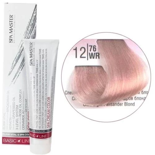 12/76WR Спеціальний світлий палісандровий блонд SPA Cream Color Професійний барвник для волосся