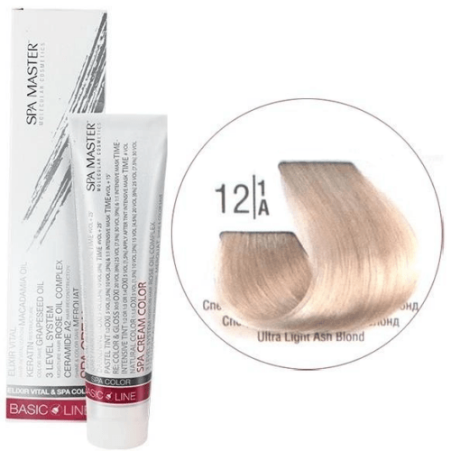 12/1A Спеціальний світлий попелястий блонд SPA Cream Color Професійний барвник для волосся