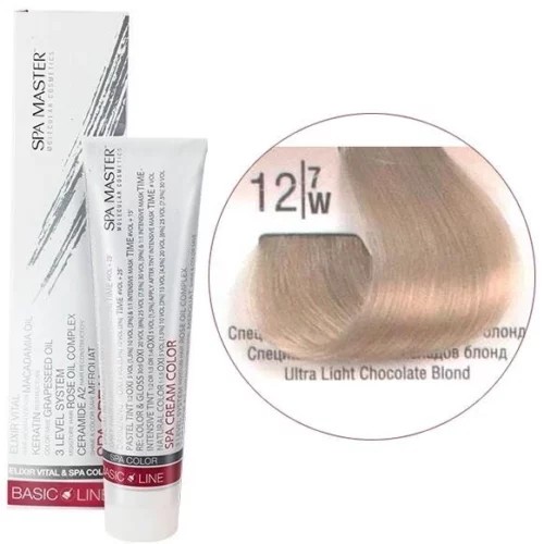 12/7W Спеціальний світлий коричневий блонд SPA Cream Color Професійний барвник для волосся