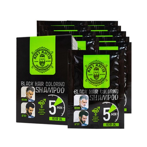ММ22 MEN'S MASTER - окрашивающий шампунь для волос ЧЁРНЫЙ