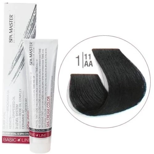 1/11AA Синьо-чорний SPA Cream Color Професійний барвник для волосся