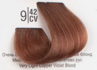 9/42CV Дуже світлий мідний перламутровий блонд SPA Cream Color Професійний барвник для волосся